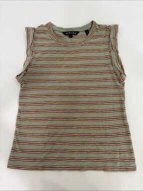 Veronica Beard Striped Sleeveless Tank - Sage with Multi Stripes